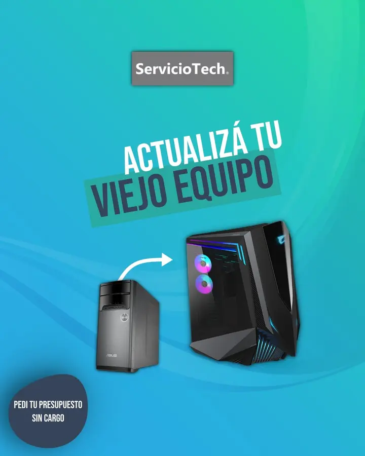 Actualización de una computadora antigua por un equipo moderno